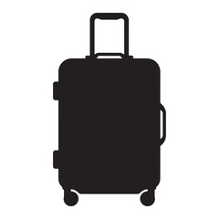 Black Luggage Suitcase for Travel and Vacation on a Clean White Background Studio Shot for Travel Agency