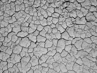 Cracked dirt on the ground from drought 