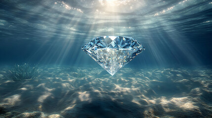 Large Diamond Undersea Sunlight Dramatic Lighting