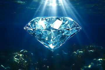 Large Sparkling Diamond Undersea