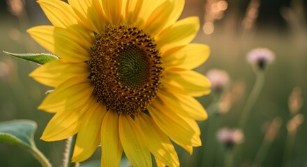 Obraz premium Vibrant Yellow Sunflower in a Summer Field