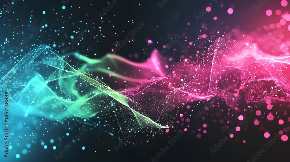 Poster abstract digital design with vibrant color transitions.