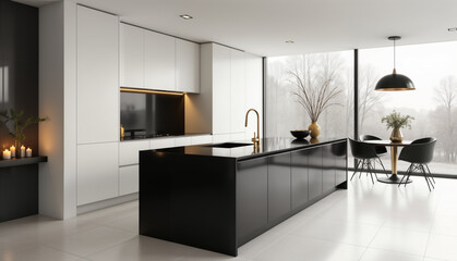 Stylish Modern Kitchen with Open Layout and Natural Light