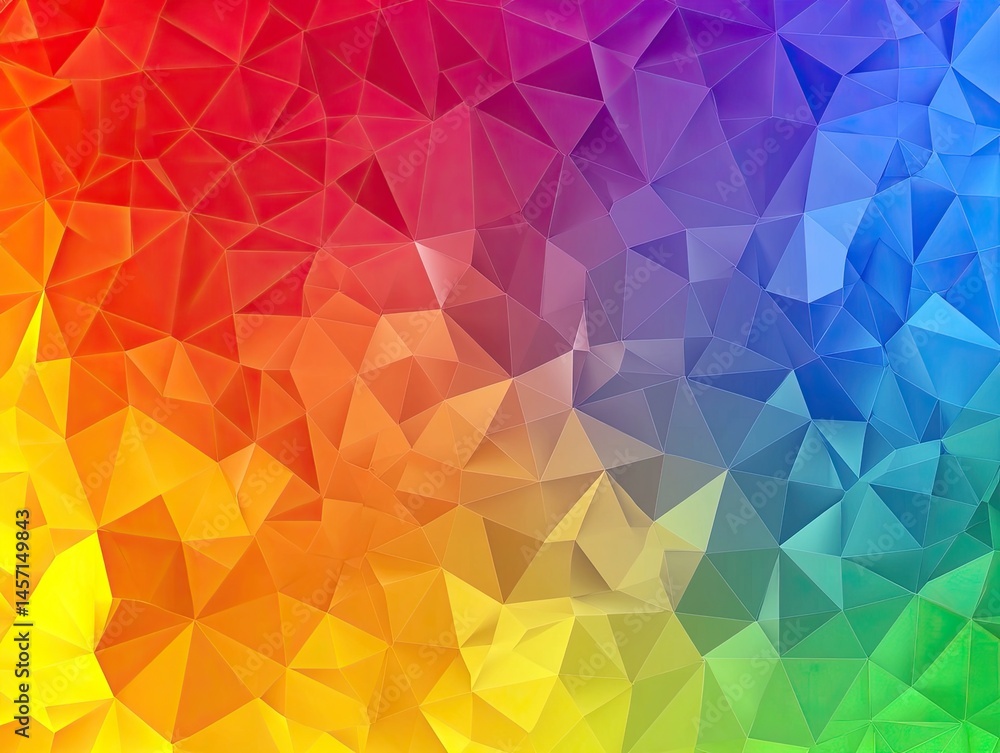 Aufkleber polygonal gradient background with rainbow color spectrum and geometric triangle shapes