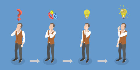 3D Isometric Flat Vector Illustration of Solution for Messy Chaos Situation, Emotional Intelligence