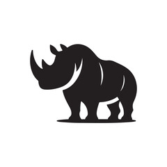 rhino vector silhouette clip art logo design illustration