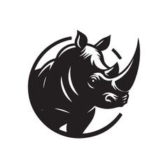 Fototapeta premium rhino vector silhouette clip art logo design illustration
