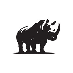 rhino vector silhouette clip art logo design illustration