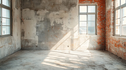 Obraz premium Old Derelict Building with Crumbling Walls, old abandoned house, window