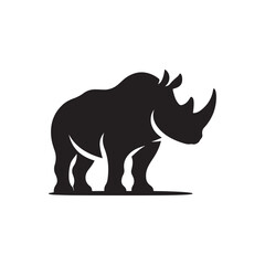 rhino vector silhouette clip art logo design illustration
