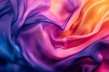 Obraz premium Vibrant, flowing fabric displays a spectrum of colors.