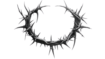  Crown of thorns symbolizing suffering and sacred on white background