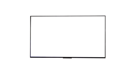 Television tv led with black broders or bezels in a transparent background