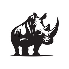 rhino vector silhouette clip art logo design illustration