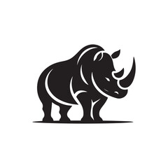 rhino vector silhouette clip art logo design illustration