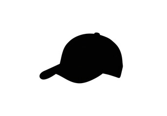 Fototapeta premium Silhouette of a baseball cap against a solid black background