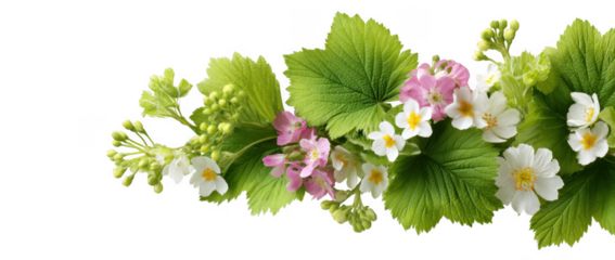 Floral and Flower Border Springtime Decoration Arrangement Transparent PNG