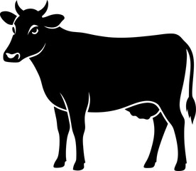 silhouette of a cow