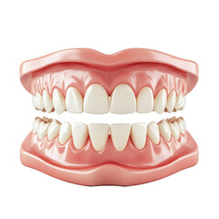 Obraz premium Realistic 3D Dental Model of Human Teeth and Gums for Educational Use on transparent background