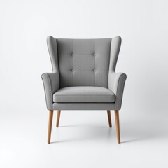 simple vintage chair in center isolated on white background