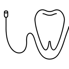 Minimalist vector of dental floss – clean line drawing for oral care