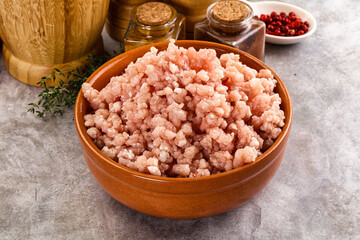 Homemade Raw pork minced meat