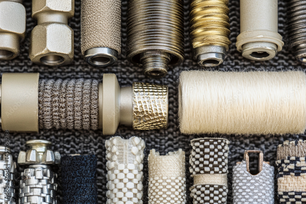 Poster close-up view of various repair maintenance tools and materials generative ai