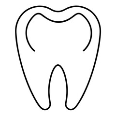 Dental imaging line vector – black outline X-ray icon for professional use