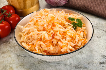 Homemade Fermented pickled cabbage sauerkraut