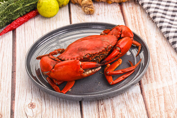 Hot fresh Boiled red crab