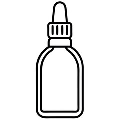 Minimal mouthwash bottle vector – elegant line icon for dental health