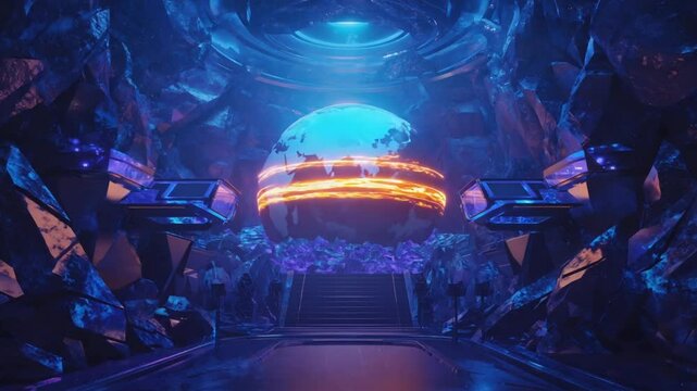 An alien crystal glass melting elegant curved waves, mid-air void, delicate lasers mysterious plasma surface ripples memory, ancient alien symbols, surreal mystic ambiance, soft chromatic aberration