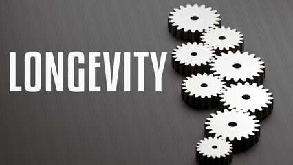 longevity text message on gears background