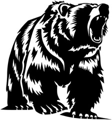 Bear Stencil Vintage Style