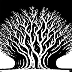 Black Tree Branch Silhouettes Bare Branch Vector Illustrations