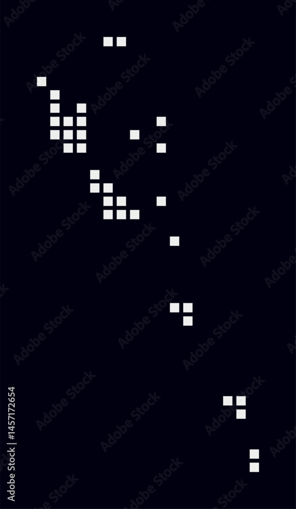 Poster vanuatu dotted map. digital style map of the country on dark background. vanuatu shape with square d