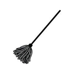 Mop silhouette vector art illustration