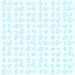 Cute summer beach pattern vector with diving shoes and diving oxygen tank