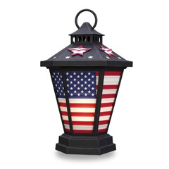 Patriotic Lantern with Illuminated American Flag Design