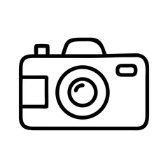 Retro camera icon outlines vector illustration