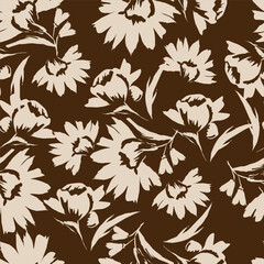 Trendy stylish Hand drawn floral pattern with paisley and indian flower motifs. damask modern style pattern , Design for fashion , fabric, textile, wallpaper , wrapping and all prints
