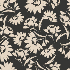 Trendy stylish Hand drawn floral pattern with paisley and indian flower motifs. damask modern style pattern , Design for fashion , fabric, textile, wallpaper , wrapping and all prints
