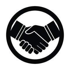 Simple handshake icon silhouette vector illustration.