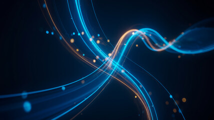 Elegant Blue Light Curve with Flowing Technology Motion Effect