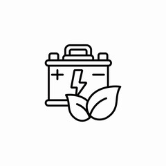 car battery leaf icon sign vector