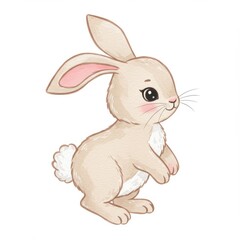 Obraz premium Adorable Beige Bunny Rabbit Illustration