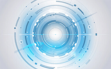Futuristic Concentric Circle Interface with Bright Center