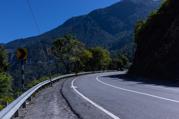 Highway roads on hills. Travel concept.