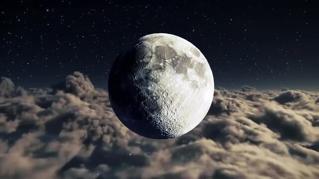 Crescent moon night sky clouds
