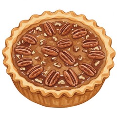 Fototapeta premium Golden Brown Pecan Pie Dessert